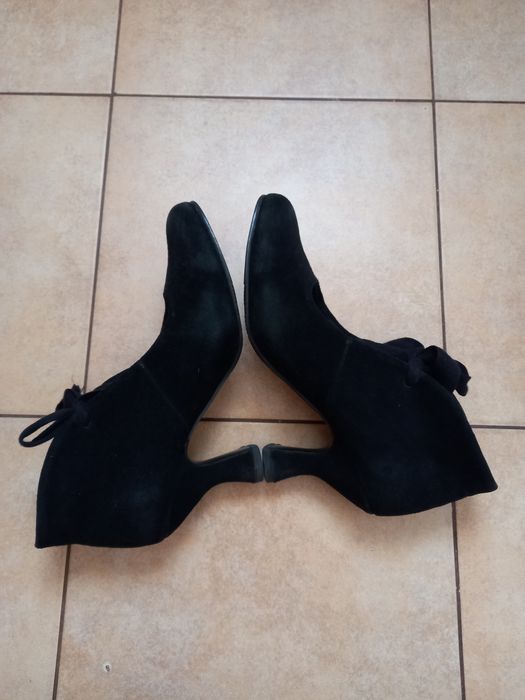 Buty na obcasie, czółenka czarne, Baci
