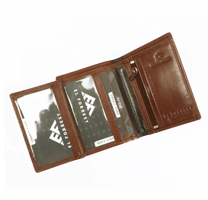 portfel męski el forrest  rfid skóra naturalna brązowy