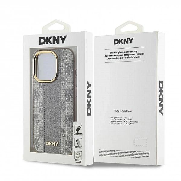 Etui DKNY Leather Checkered Mono Pattern MagSafe na iPhone 15 Pro - be