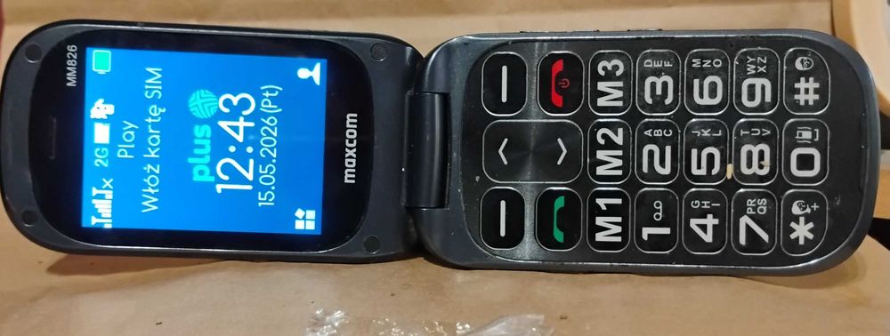 MAXCOM COMFORT MM826 Telefon z Klapką DUŻY + ładowarka dla seniora nie Nokia