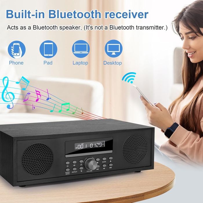 Domowy System Stereo z Odtwarzaczem CD DVD - Radio FM - Wejście AUX