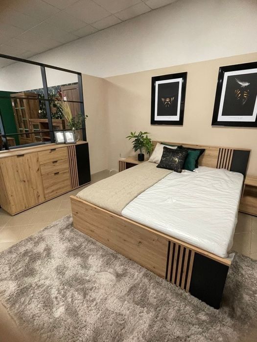 Meble do sypialni komoda łóżko 160x200 transport zestaw