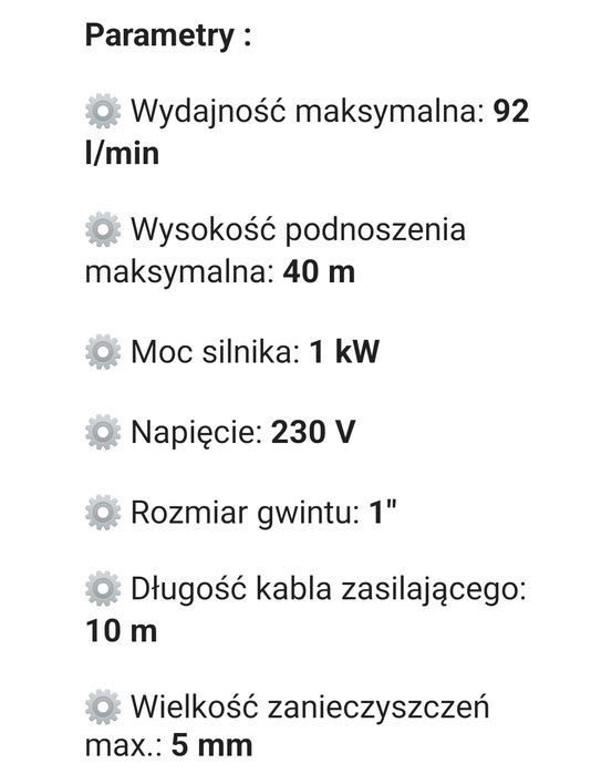 POMPA zatapialna do wody do studni 23OV SOLIDNA WYDAJNA OMNI