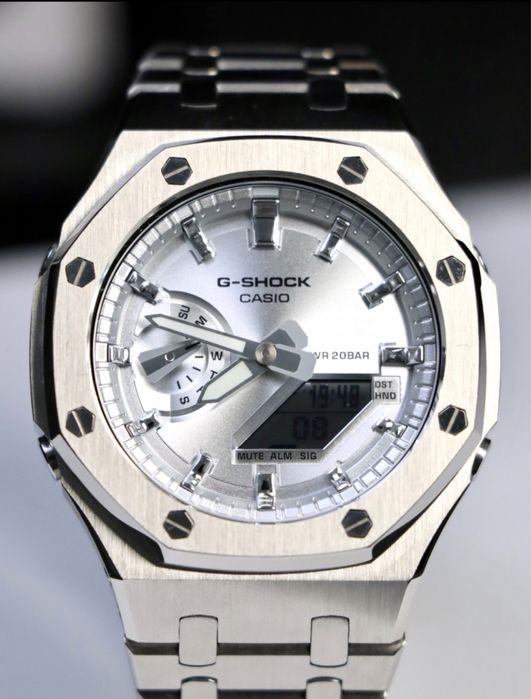 Casio GA 2100 custom годинник Оригінал металевий корпус , кастом часы