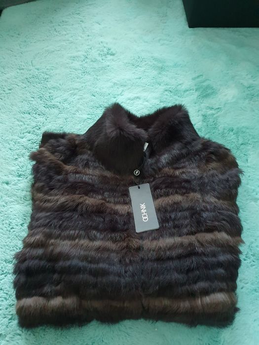 Nowe futro damskie z królika blezer ochnik XS