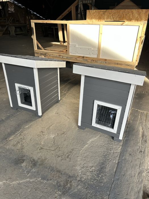 Буда котам утеплена маленька котикам коту киці для кота будка котяча