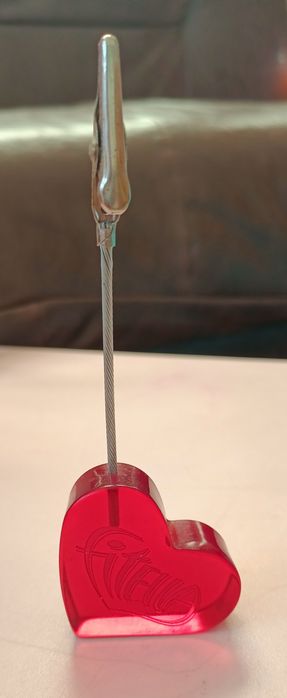 Stojaczek serce z klipsem na zdjęcie, notatke