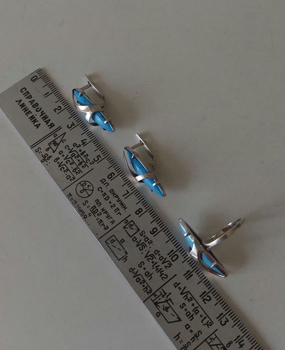 Серебро. Набор с золотыми пластинами.