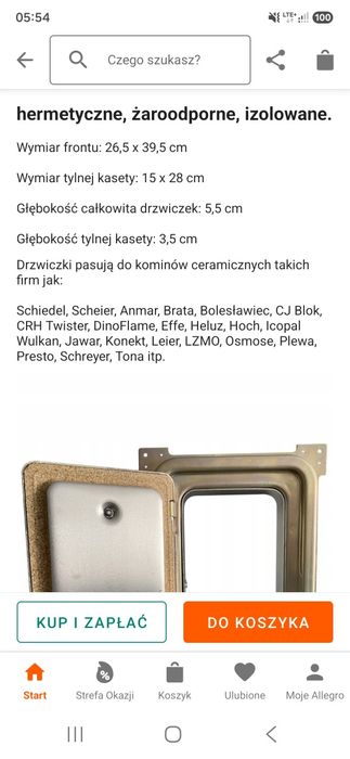 Drzwiczki wyczystki komina