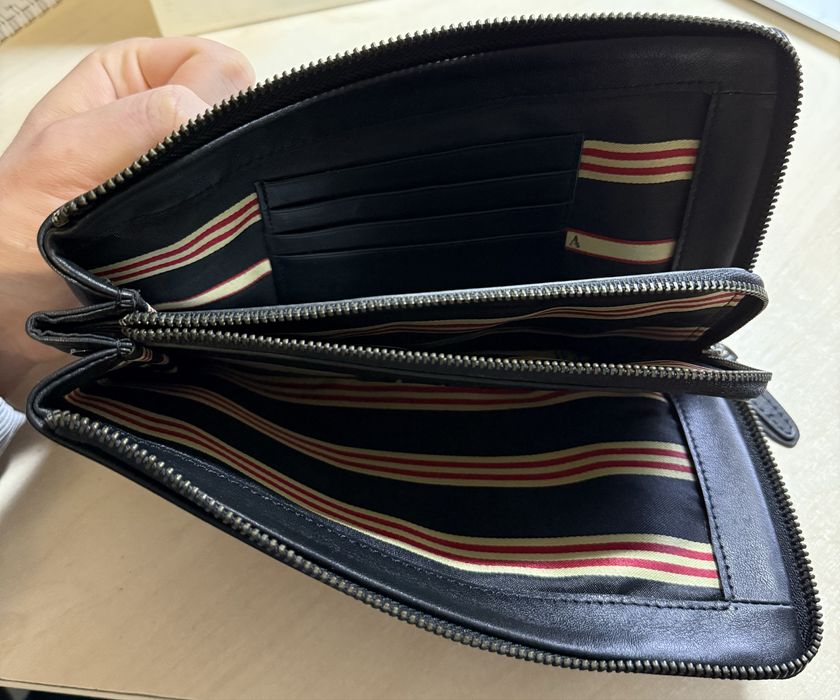 Чоловічий шкіряний портмоне Wanlima з ремінцем 20х12 см