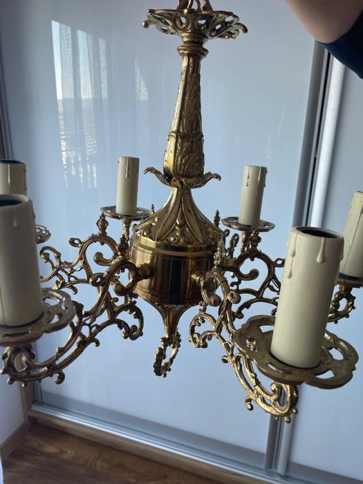 Żyrandol mosiezny na 6 zarowek