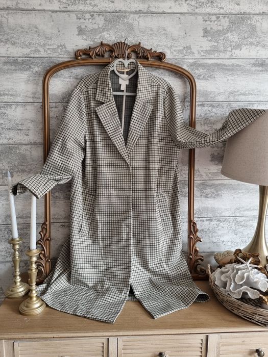 Płaszcz H&M plus size 42 beż i oliwka