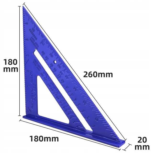 Kątownik STOLARSKI CIESIELSKI aluminiowy WINKIEL Warsztat STOPKA 180mm
