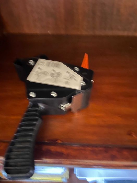 pistola aplicadora de fita cola  prateado com cabo preto nova