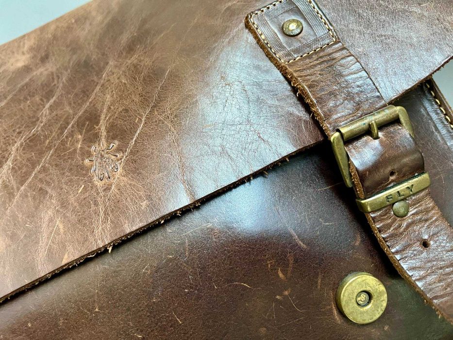 Mala FLY LONDON #pele #castanho escuro #unissexo #óptimo estado