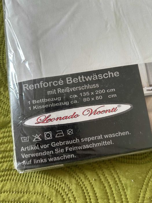 Bedding Linen Set, Duvet Cover + Pillowcase, New, 100% Cotton