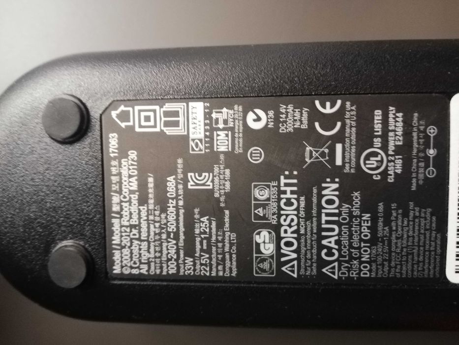 oryginalny zasilacz do odkurzacza iRobot Roomba 33W 22,5V 1,25A