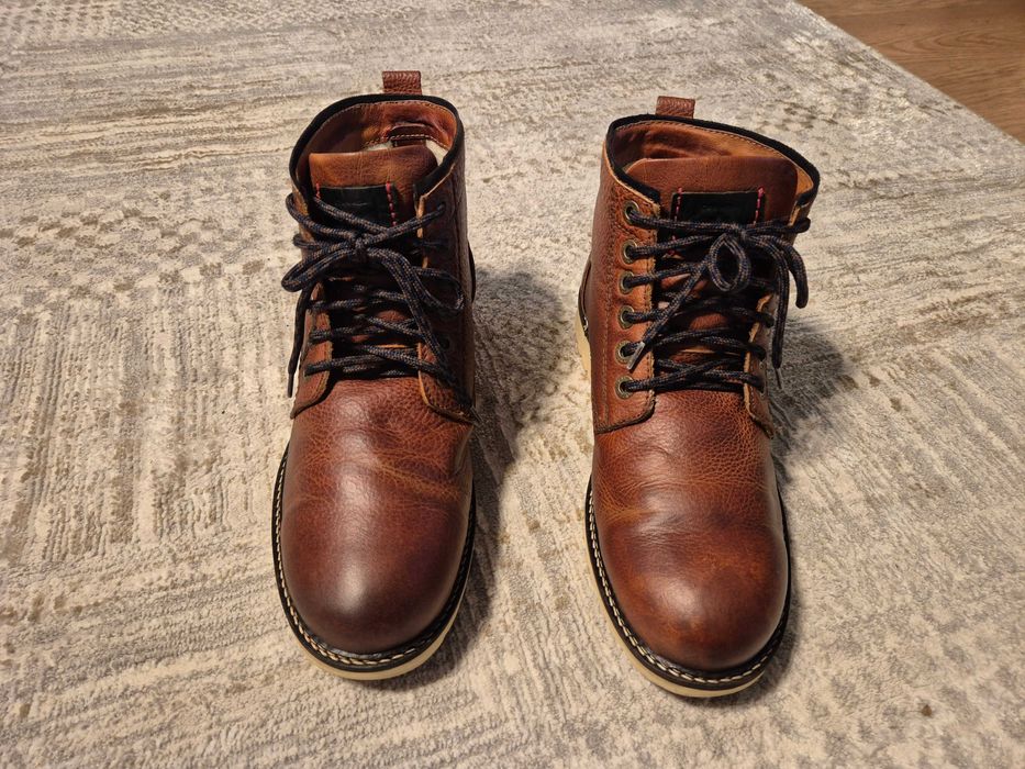 Buty zimowe, SKÓRZANE, rozm. 42 + GRATIS