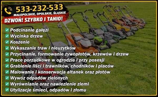 Koszenie,wycinka,wywożenie odpadów-cały Śląsk.