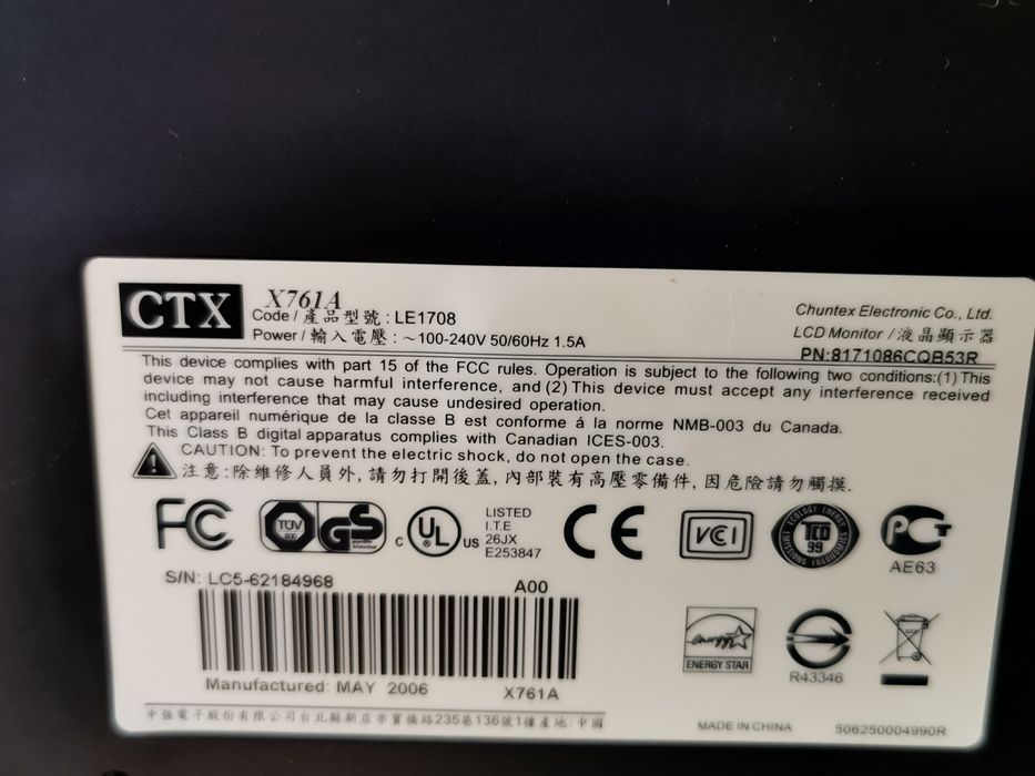 Monitor CTX X761A 17"