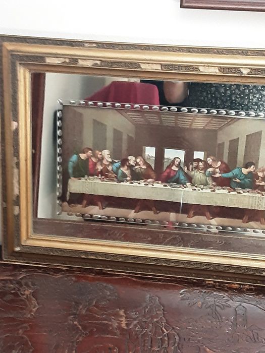Quadro  Última ceia de Jesus Cristo com mais de 100 anos
