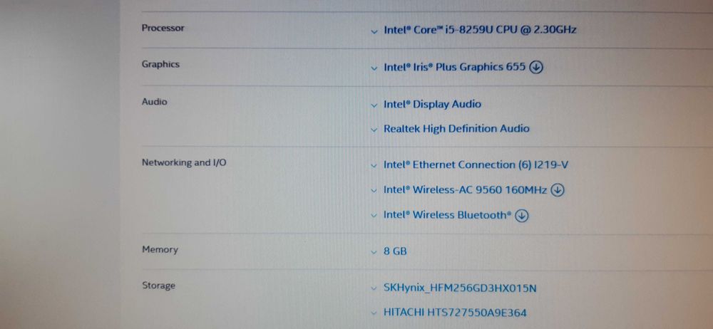 Intel NUC i5  + 8gb RAM + 256gb SSD NVMe + 500gb SATA