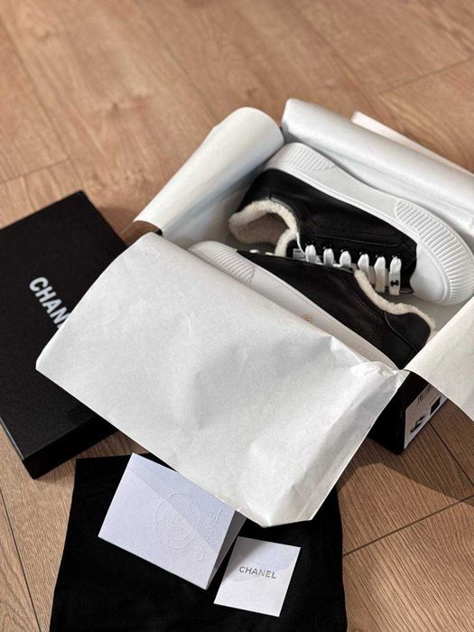 Зимові кеди Chanel / Жіночі кросівки Шанель утеплені 38р Люкс версія