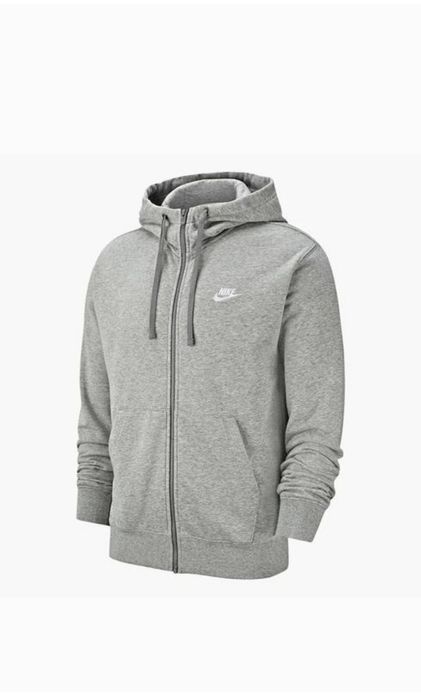 Толстовка чоловіча nike m nsw club hoodie fz ft grey bv2648-063