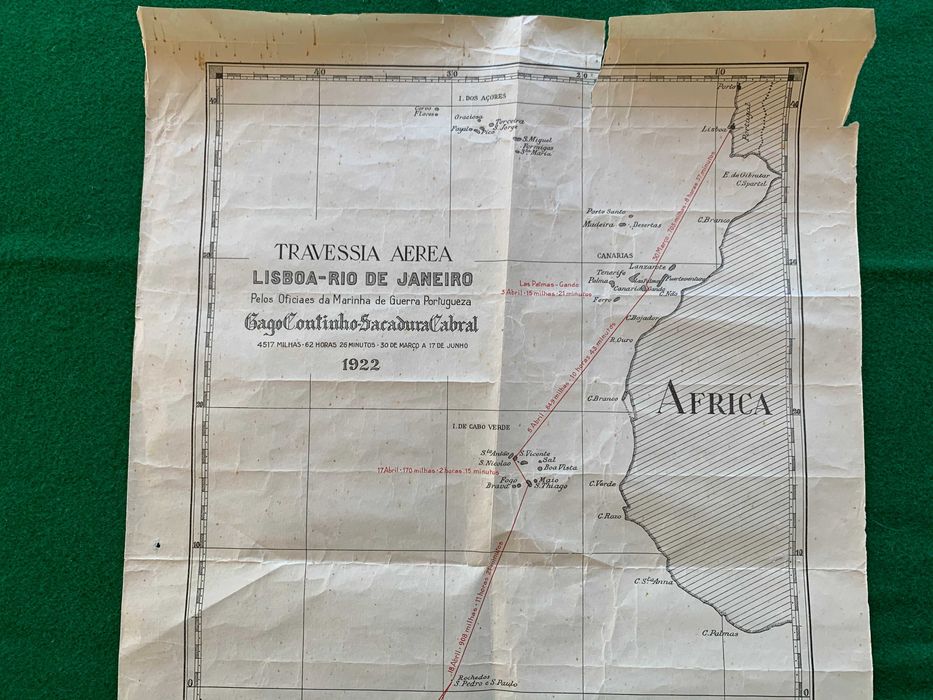 Carta travessia aérea  lisboa-rio de janeiro no ano 1992