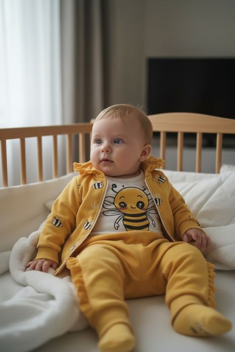 Zestaw , komplet niemowlęcy pszczółka 3- częściowy,  100% bawełna
