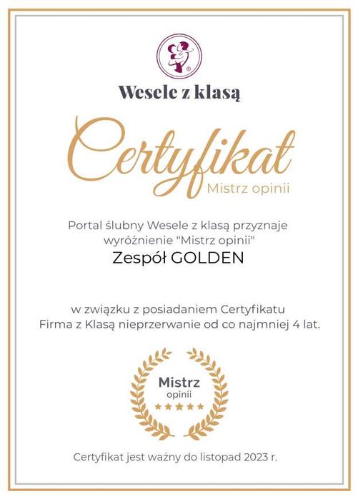 Zespół muzyczny GOLDEN na Twoje wesele.