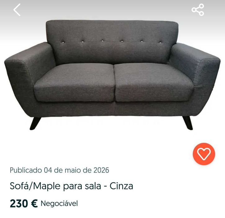 Sofá de dois lugares
