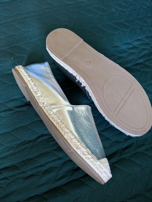 Espadryle srebrne