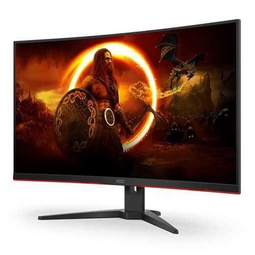 Monitor Curvo Gaming VA 27" C27G2E/BK Full HD 240Hz FreeSync Premium (Preto/Vermelho) - AOC