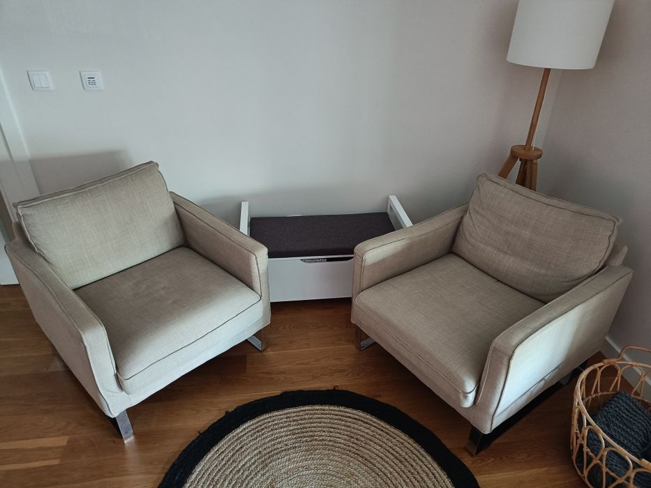 Poltrona sofá Mellby Ikea bege