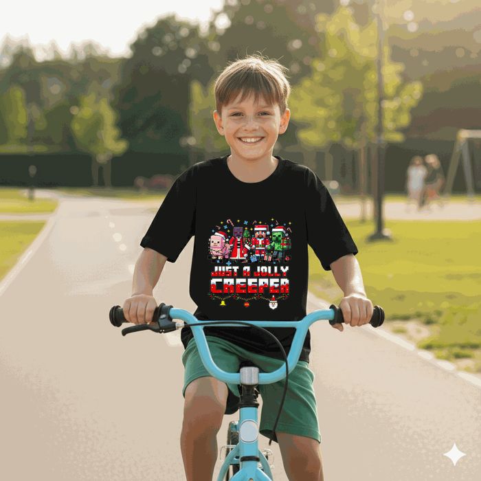 Koszulka dziecięca czarna świąteczny minecraft prezent święta 116