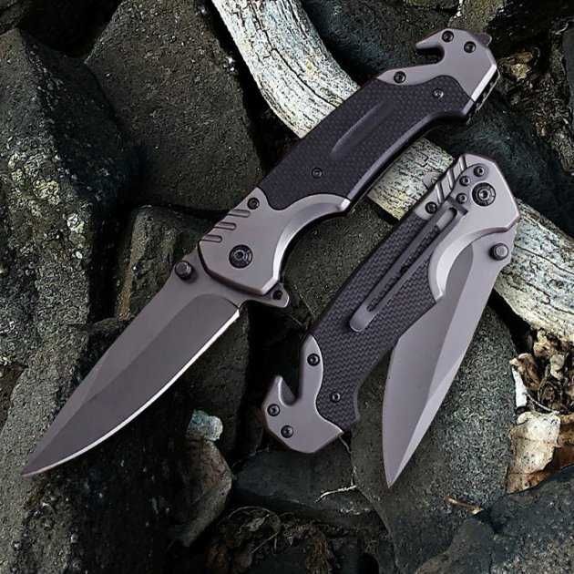Ніж Складаний автоматичний Тактичний з Стропорізом Browning Original