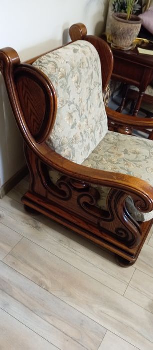 Debowy komplet zestaw wypoczynek 3+2+1