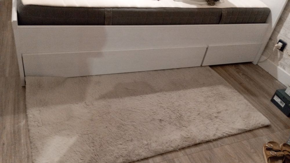 Cama casal Ikea   4 Gavetas Branca como Nova
