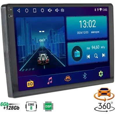 Автомагнітола Decker D10-002. 6/128 / 360°