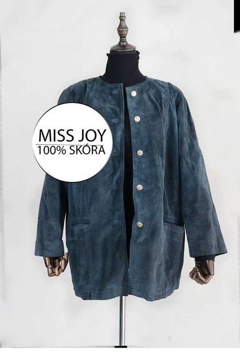 Kurtka skórzana skóra Miss joy vintage zielona leather XXL wiosna