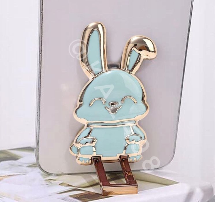 Uchwyt podstawka podpórka do telefonu królik 6D miętowy