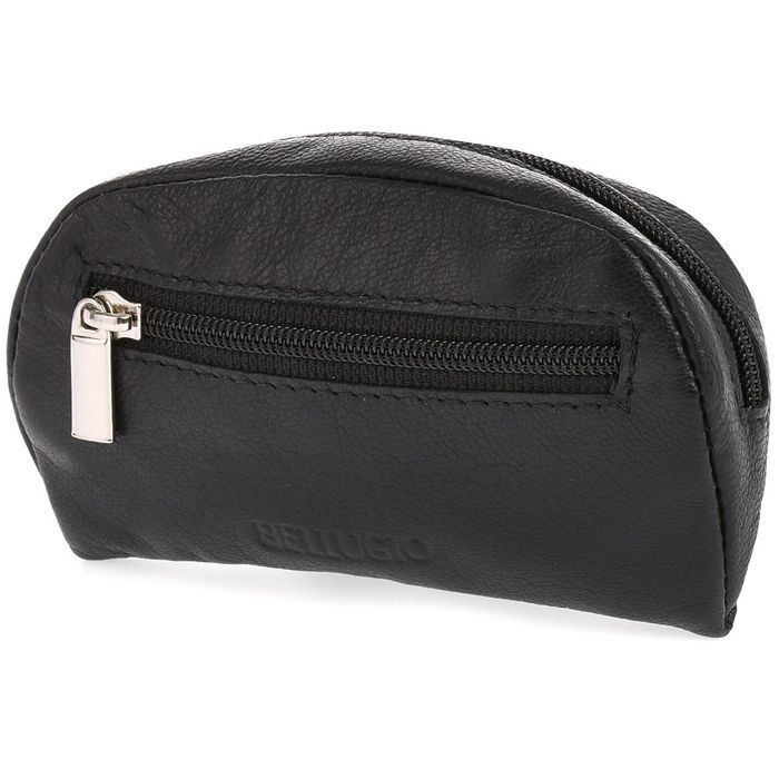 Etui na klucze Bellugio ze skóry naturalnej czarne skórzane unisex