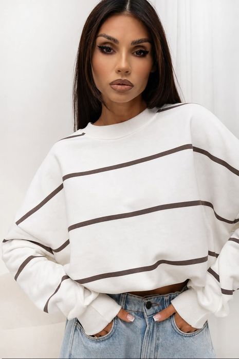 Bluza dresowa damska oversize prążki nowość