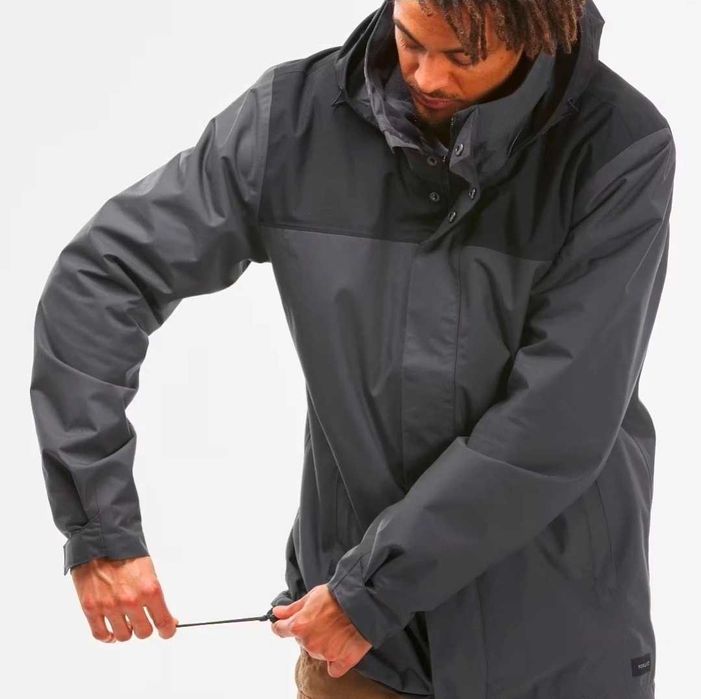Quechua casaco de caminhada 3 em 1, 0°C impermeável, nh100 cinzento