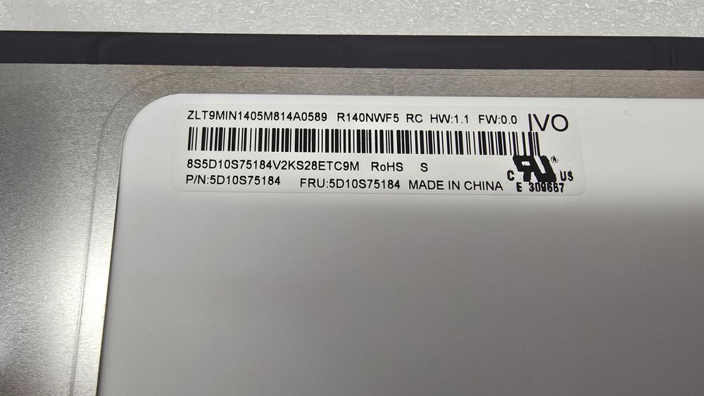 Ecrã de portátil 14" 1080p 40pin 315mm c/Touch