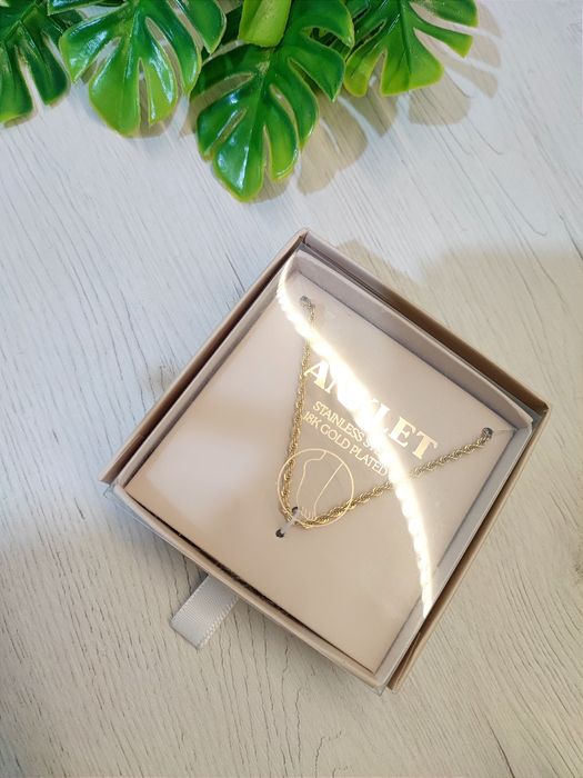 Pulseira de tornozelo em aço inoxidável Gold Plated