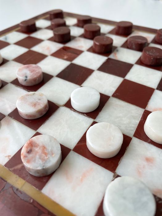 Jogo de Damas em Pedra Natural Feito à Mão