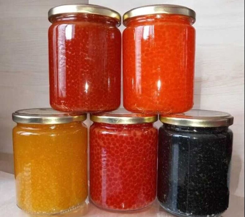 Вкуснейшая икра красная,черная икра кеты форели лосося кижича щуки осе