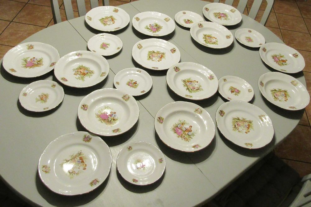 porcelana Chodzież Telimena z mandoliną miłość wiedeńska 21 sztuk